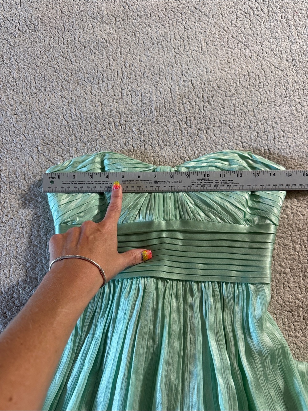 BCBGMaxAzria Alicia Silk Opaline Green Charmeuse Gown Size 2 - Picture 8 of 9